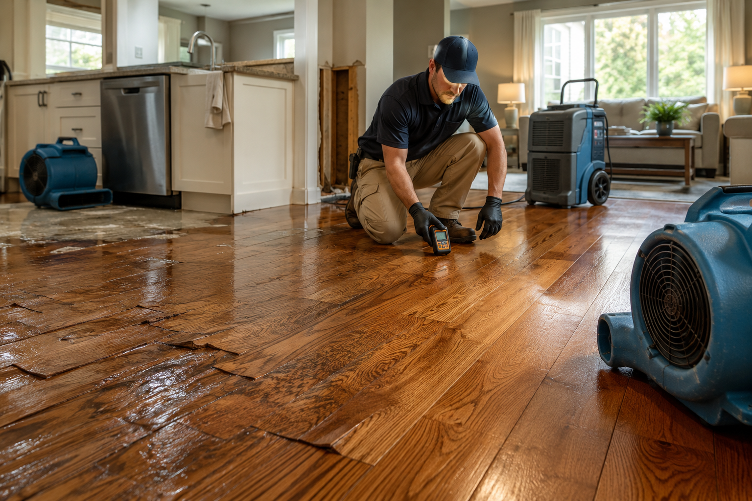 Water Damaged Hardwood Floors in Maryland: Can They Be Saved?